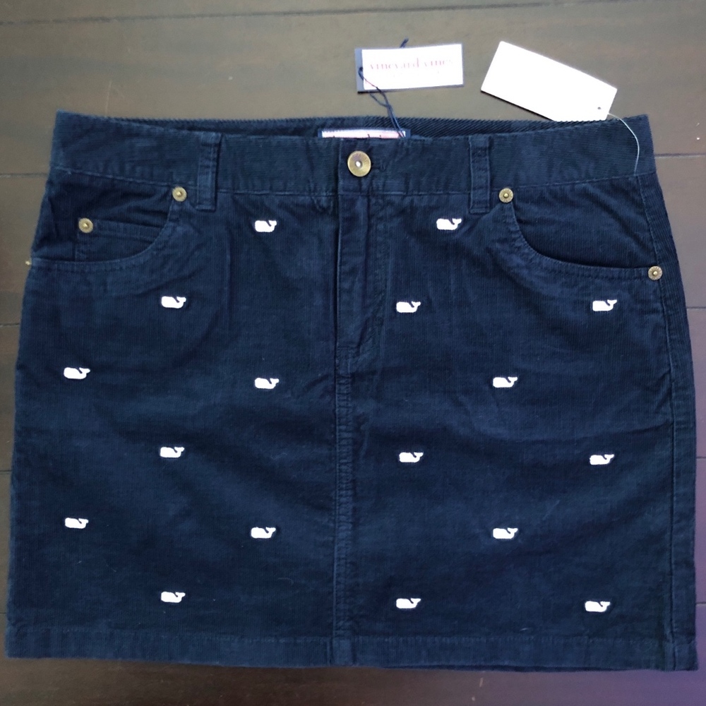 VINEYARD VINES CORD SKIRT Blue Embroidered Whale 6